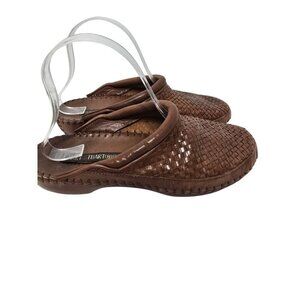 Vintage Brown Woven Mules